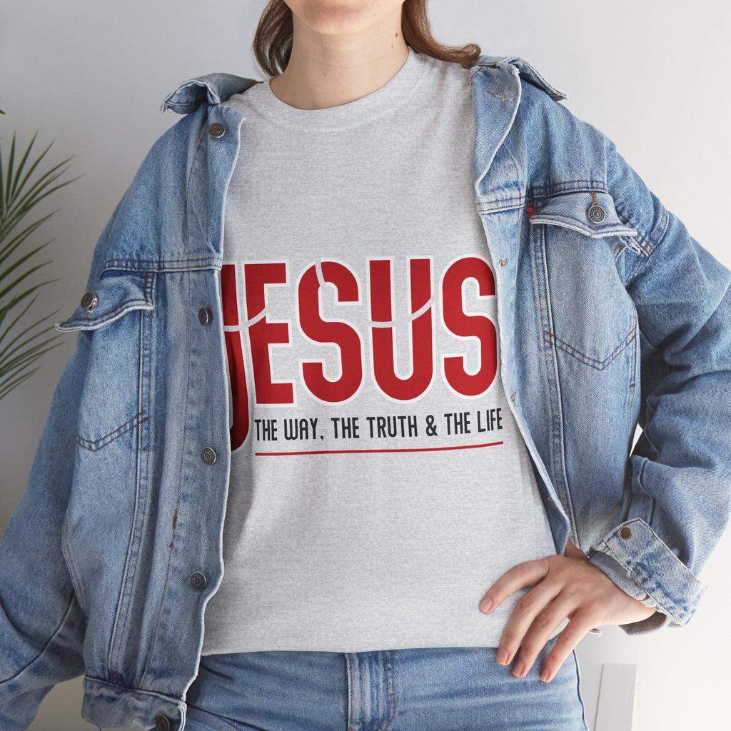 Jesus The Way The Truth & The Life T-Shirt — Bold Red Christian Unisex Cotton Tee