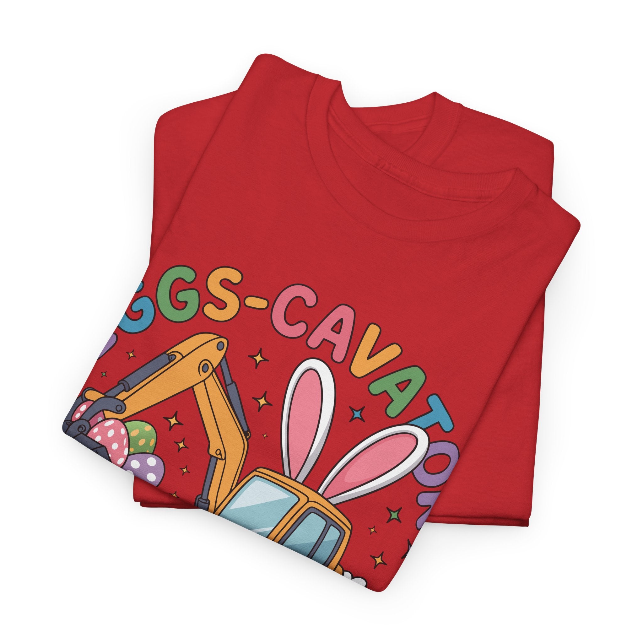 Easter 'Eggs-cavator Crew' Kids Tee — Excavator Bunny & Eggs Unisex Cotton Tee