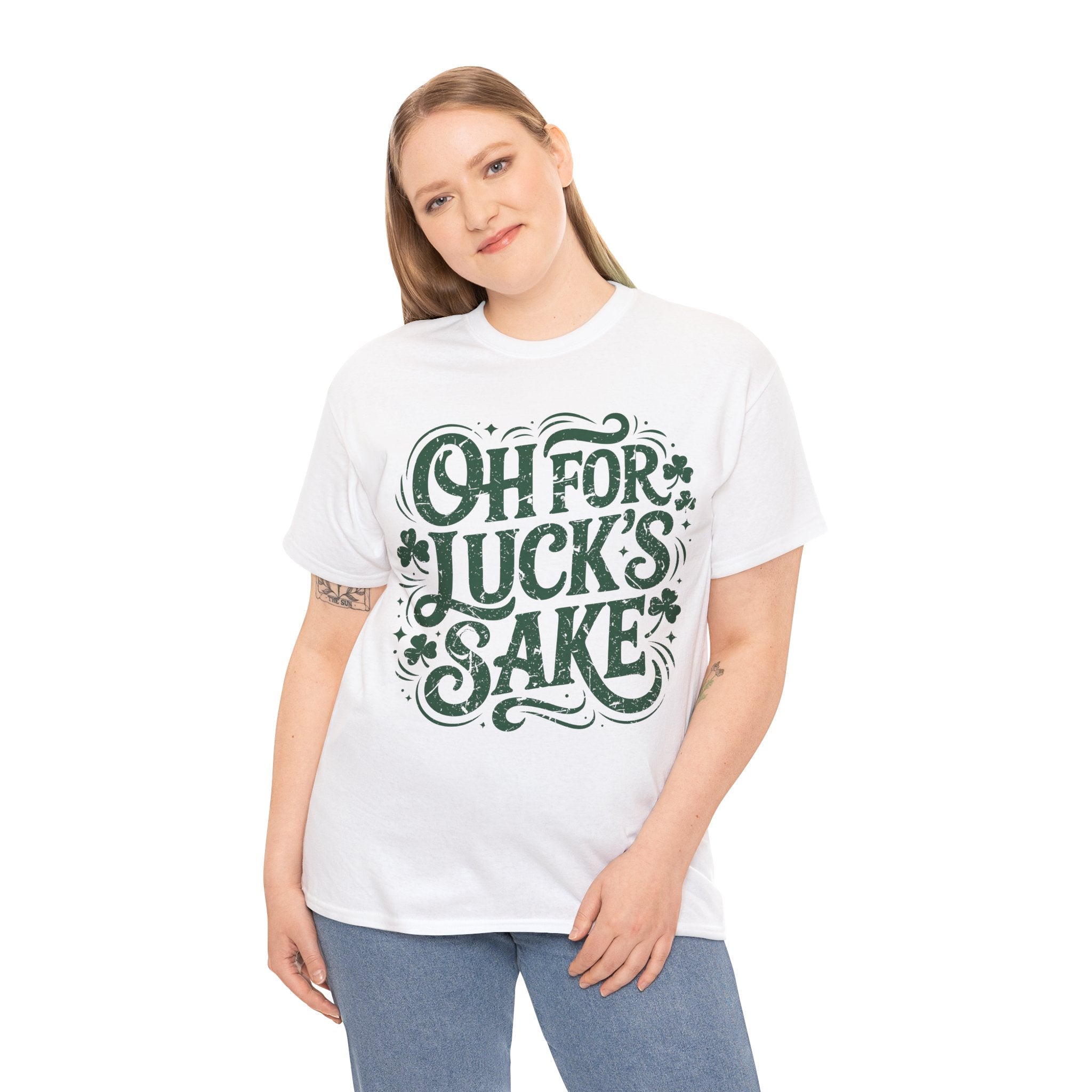 Oh for Luck's Sake Shamrock Unisex Cotton Tee