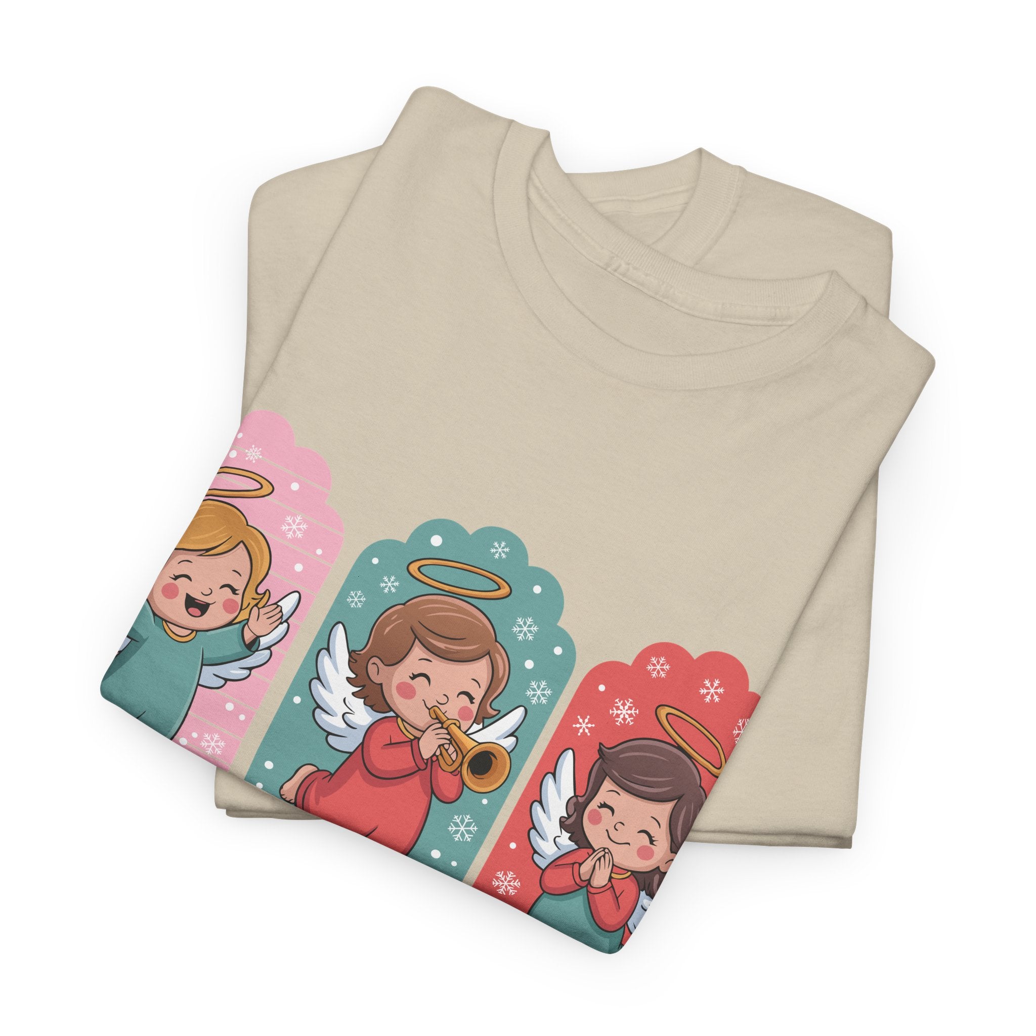 Hark! The Herald Angels Sing Tee — Three Singing Angels Christmas Unisex Cotton T-Shirt