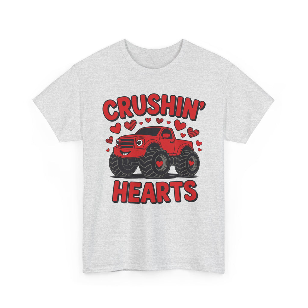 Crushin’ Hearts Valentine Monster Truck Unisex Cotton Tee