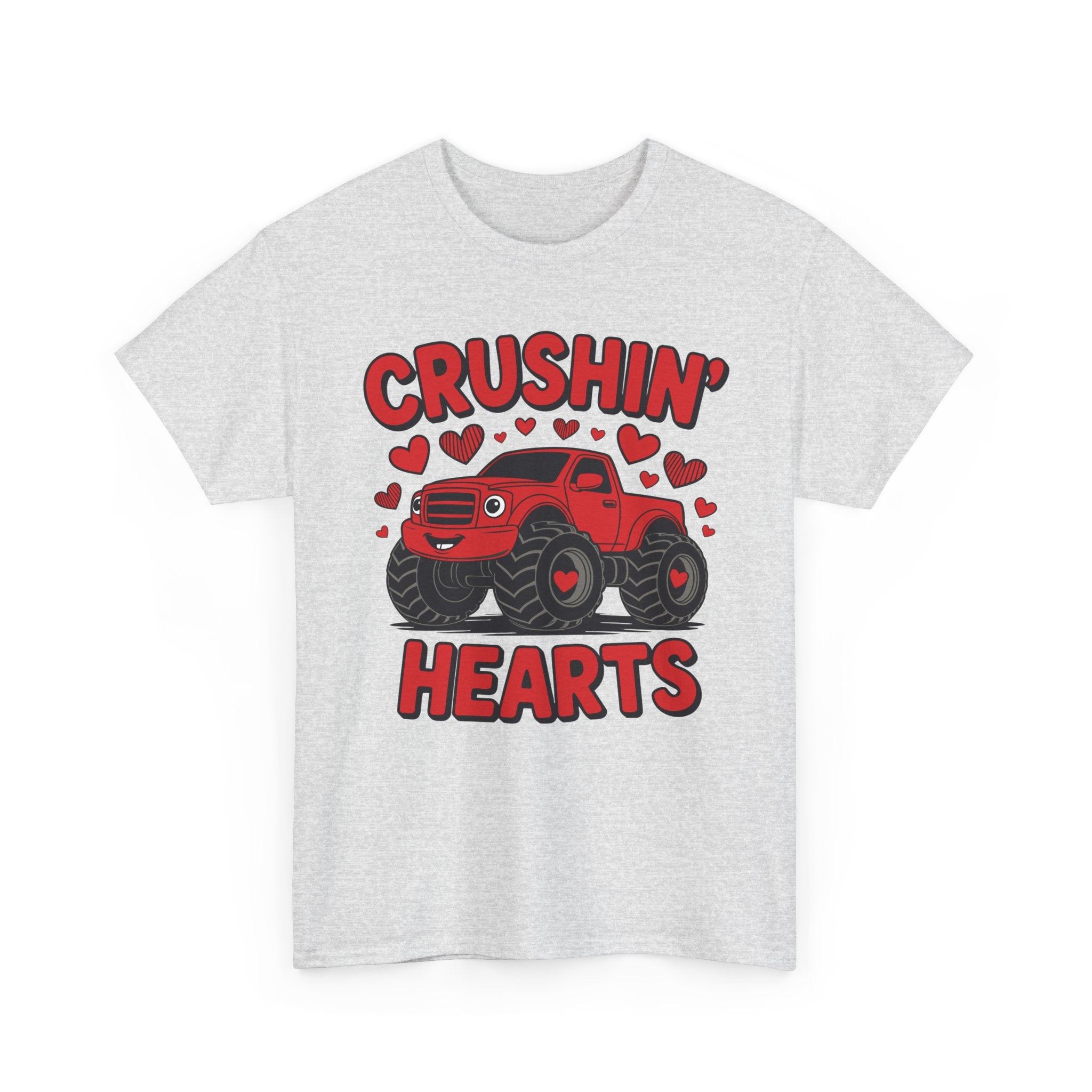 Crushin’ Hearts Valentine Monster Truck Unisex Cotton Tee