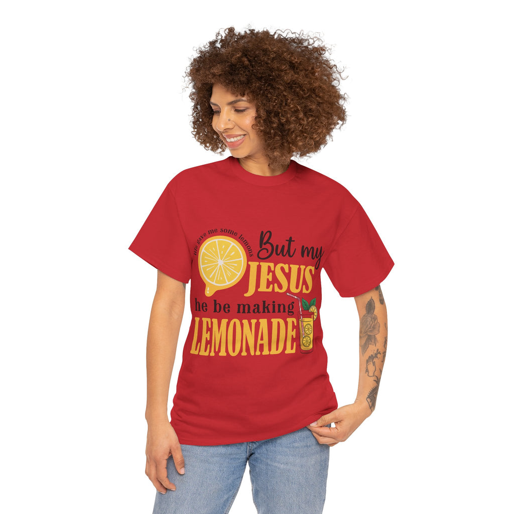 Jesus Lemonade Tee — Lemon Slice & Glass Graphic Christian Unisex Cotton T-Shirt