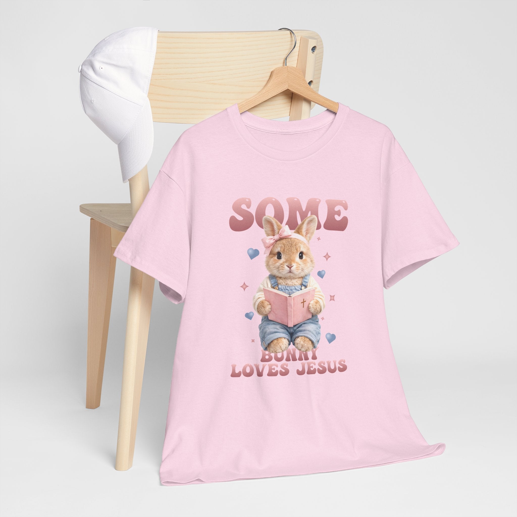 Some Bunny Loves Jesus Bunny Bible Unisex Cotton Tee