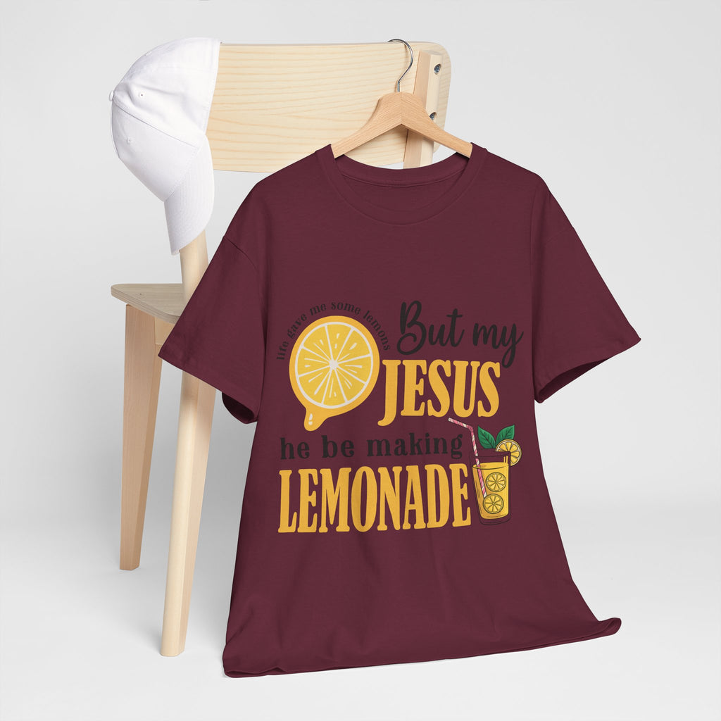 Jesus Lemonade Tee — Lemon Slice & Glass Graphic Christian Unisex Cotton T-Shirt