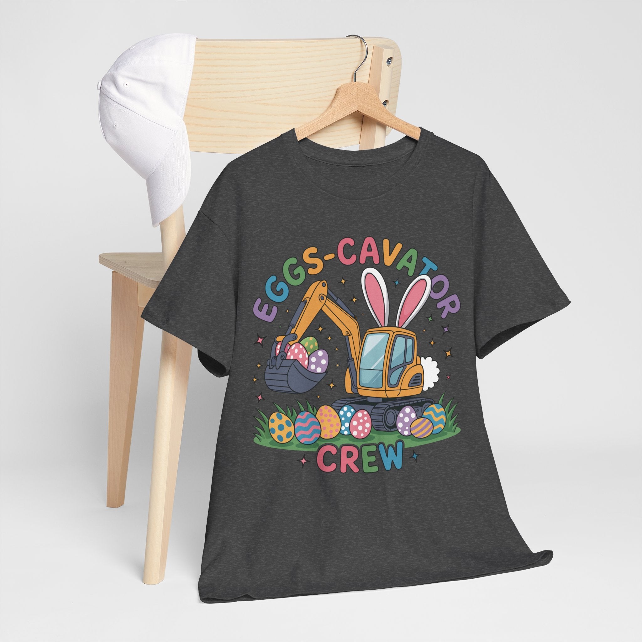Easter 'Eggs-cavator Crew' Kids Tee — Excavator Bunny & Eggs Unisex Cotton Tee