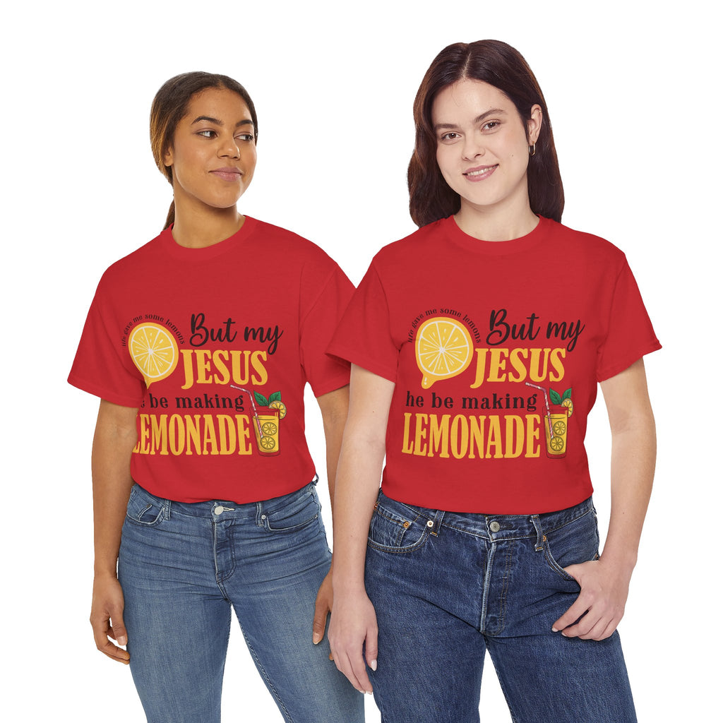 Jesus Lemonade Tee — Lemon Slice & Glass Graphic Christian Unisex Cotton T-Shirt