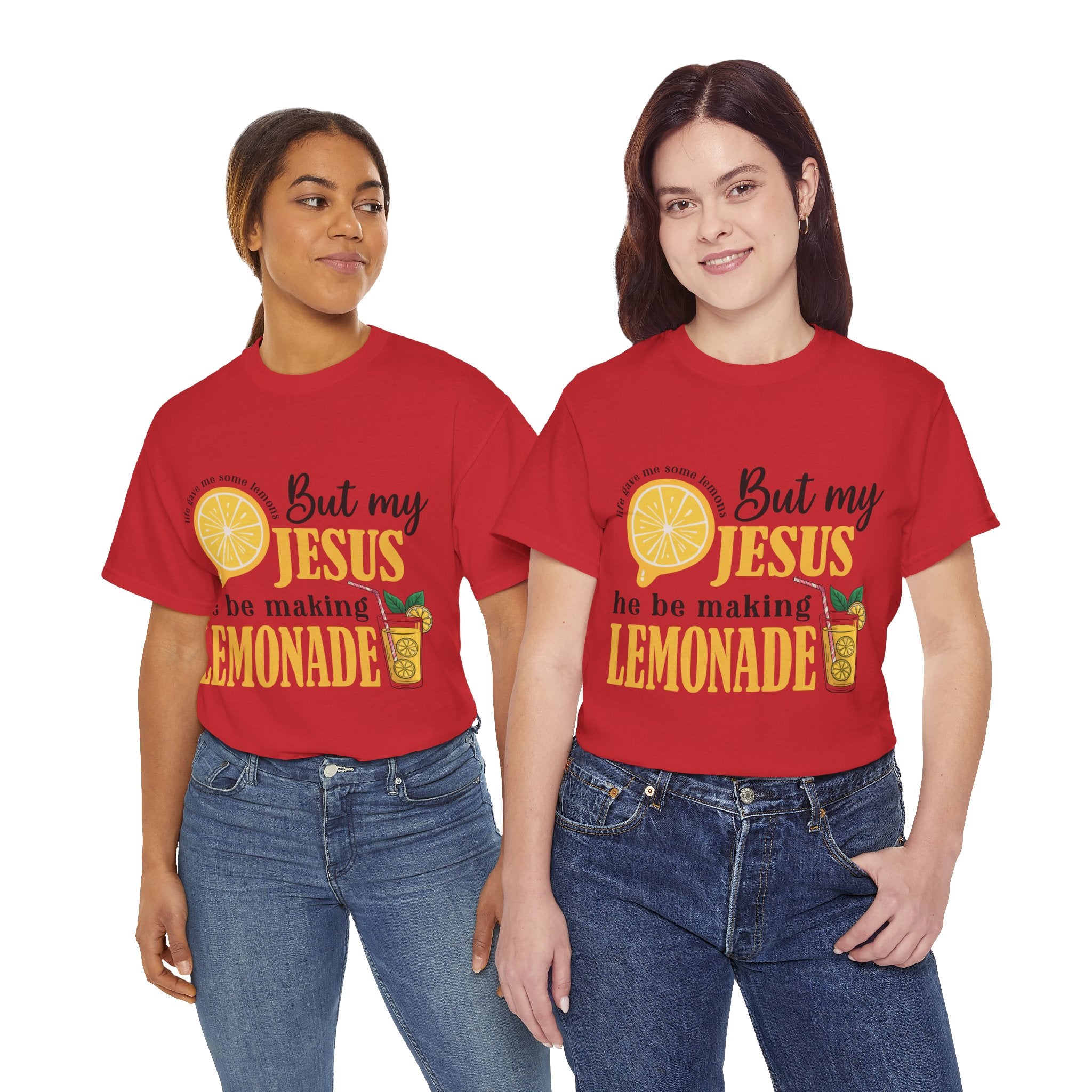Jesus Lemonade Tee — Lemon Slice & Glass Graphic Christian Unisex Cotton T-Shirt