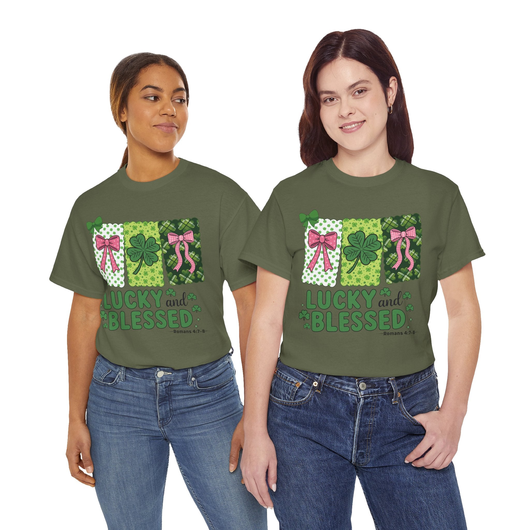 Lucky and Blessed Clover Unisex Cotton Tee
