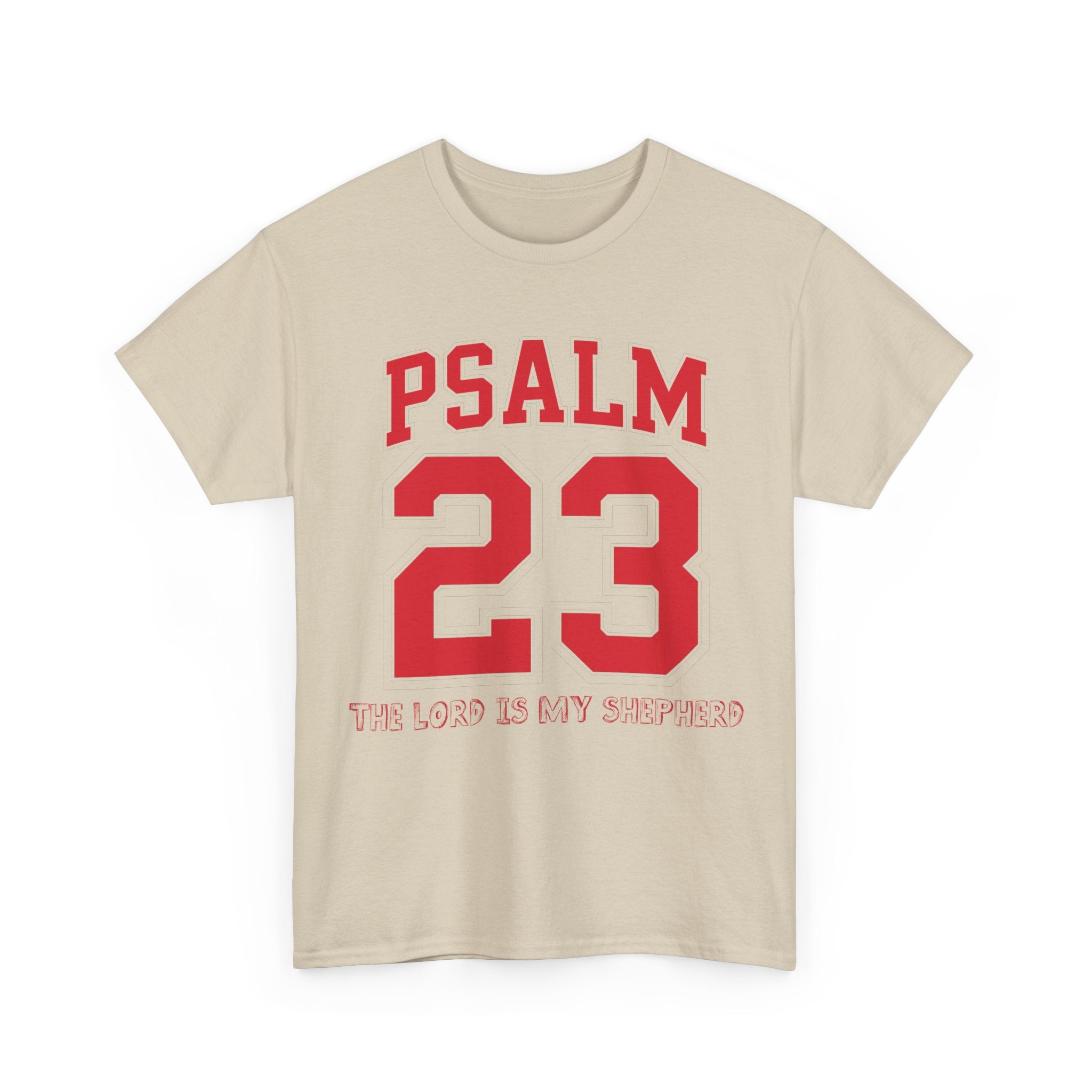 Psalm 23 Varsity T-Shirt — “The Lord Is My Shepherd” Unisex Cotton Tee