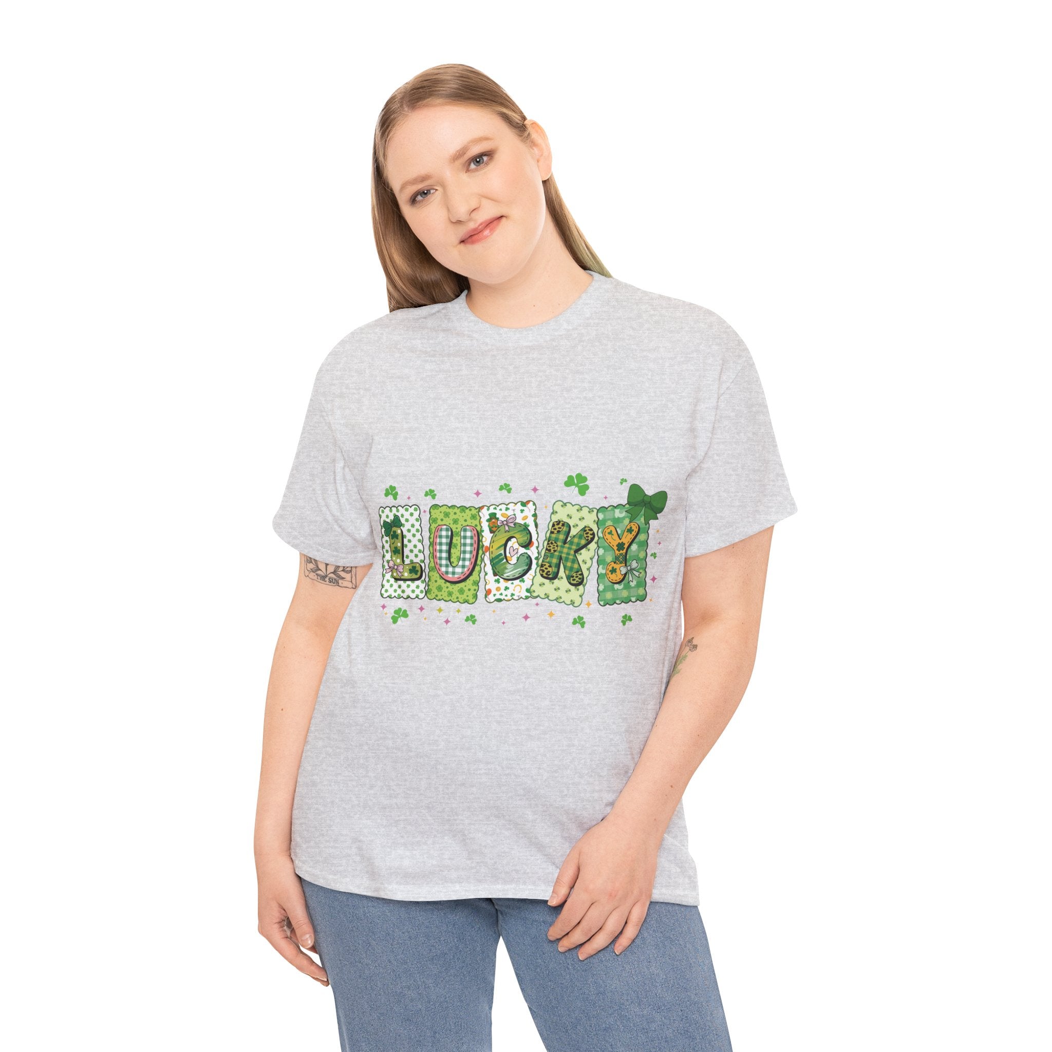 Lucky Patchwork Plaid Clover Tee — St. Patrick’s Day Unisex Cotton T-Shirt