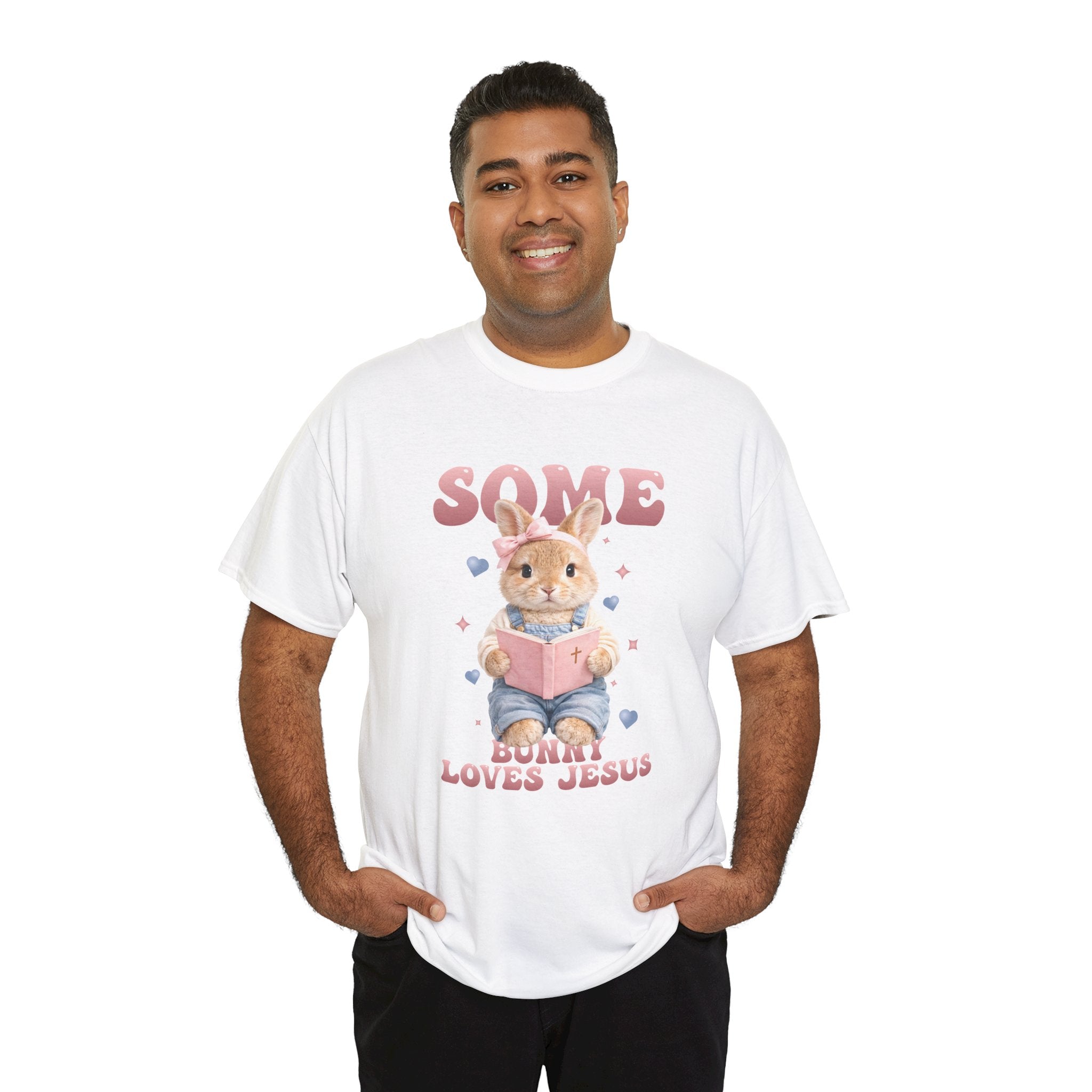 Some Bunny Loves Jesus Bunny Bible Unisex Cotton Tee