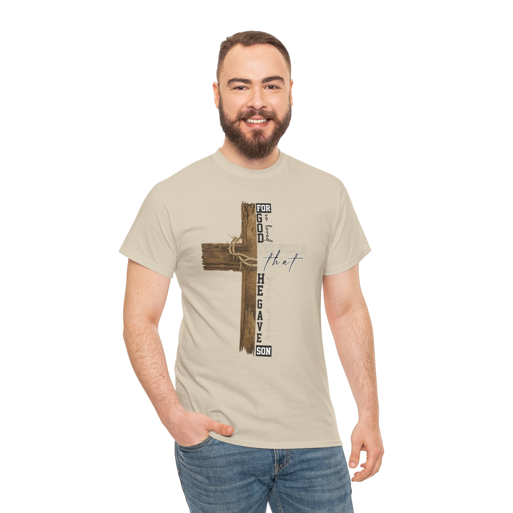 For That Son T-Shirt — Wooden Cross & Crown of Thorns Christian Unisex Cotton Tee