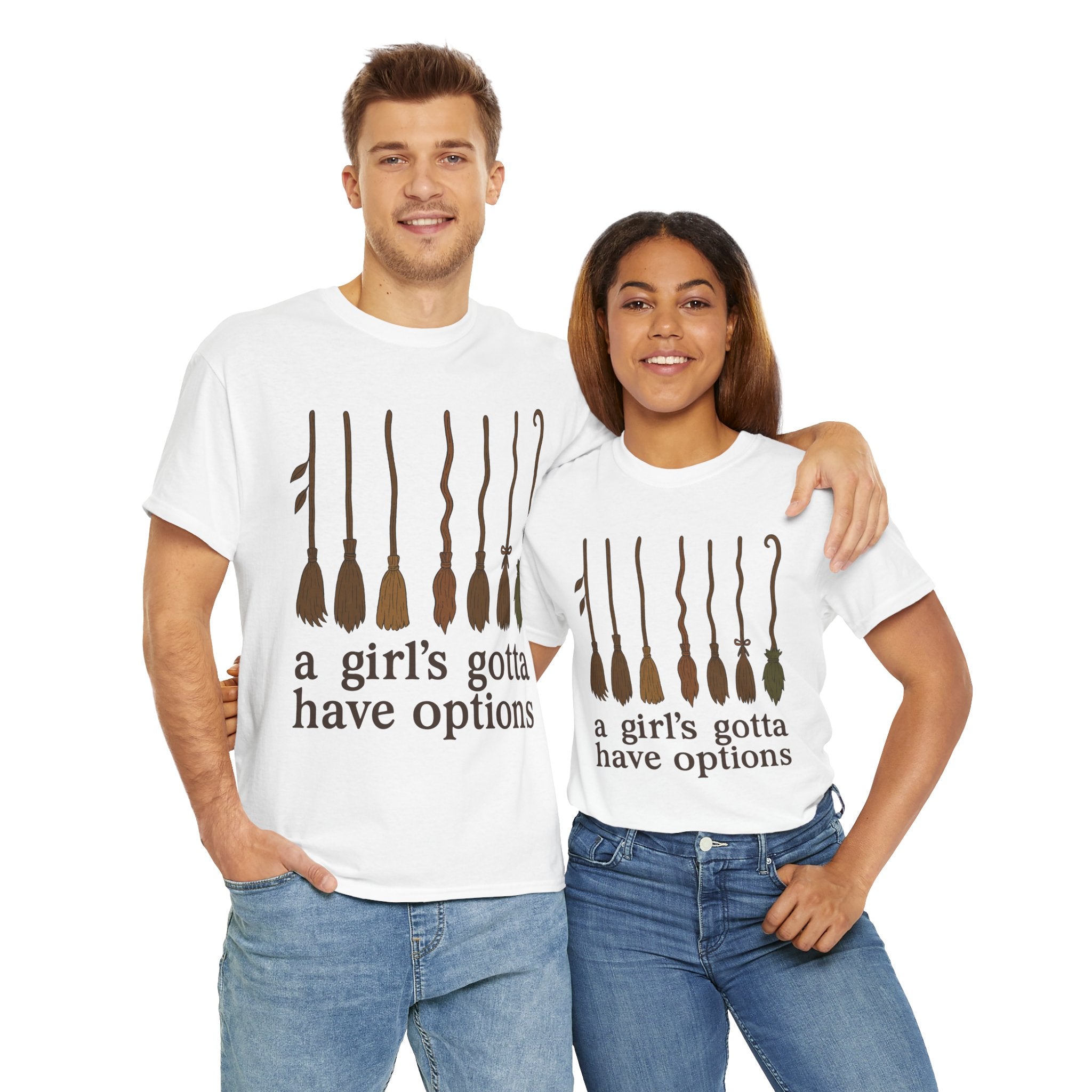 Witch Brooms Options Unisex Cotton Tee
