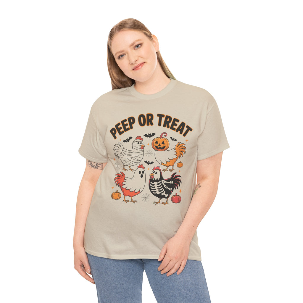 Peep or Treat Halloween Unisex Cotton Tee