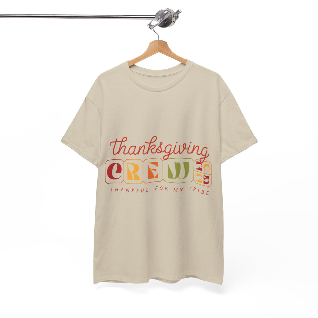 Thanksgiving Crew 2025 Tee — "Thankful for My Tribe" Autumn Holiday Unisex Cotton Tshirt