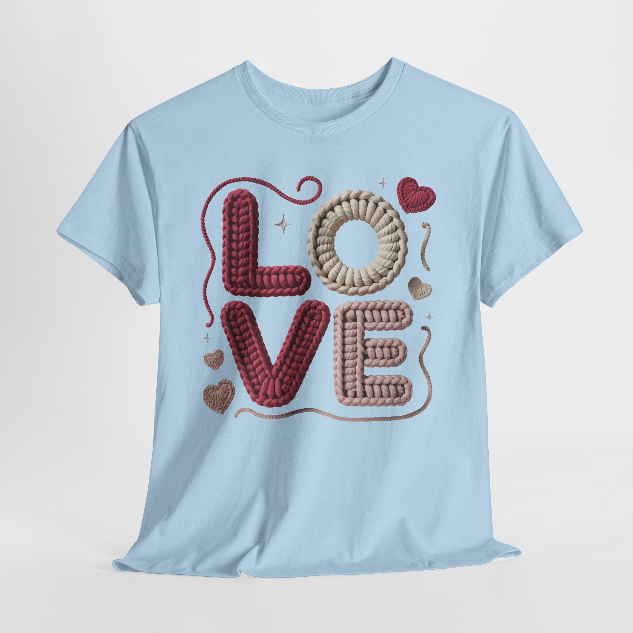 LOVE Faux Yarn Heart Unisex Cotton Tee