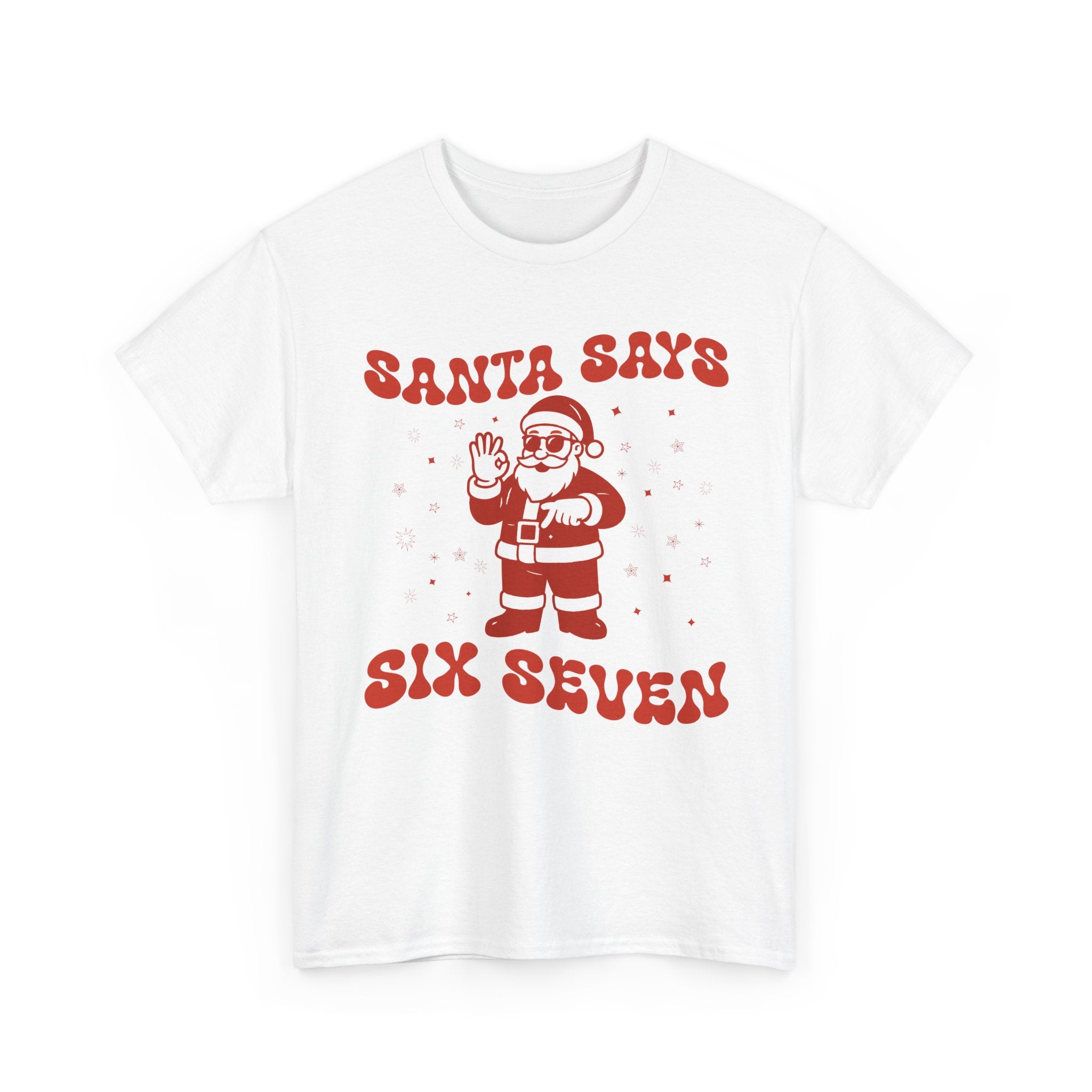 Retro 'Santa Says Six Seven' Christmas Unisex Cotton Tee