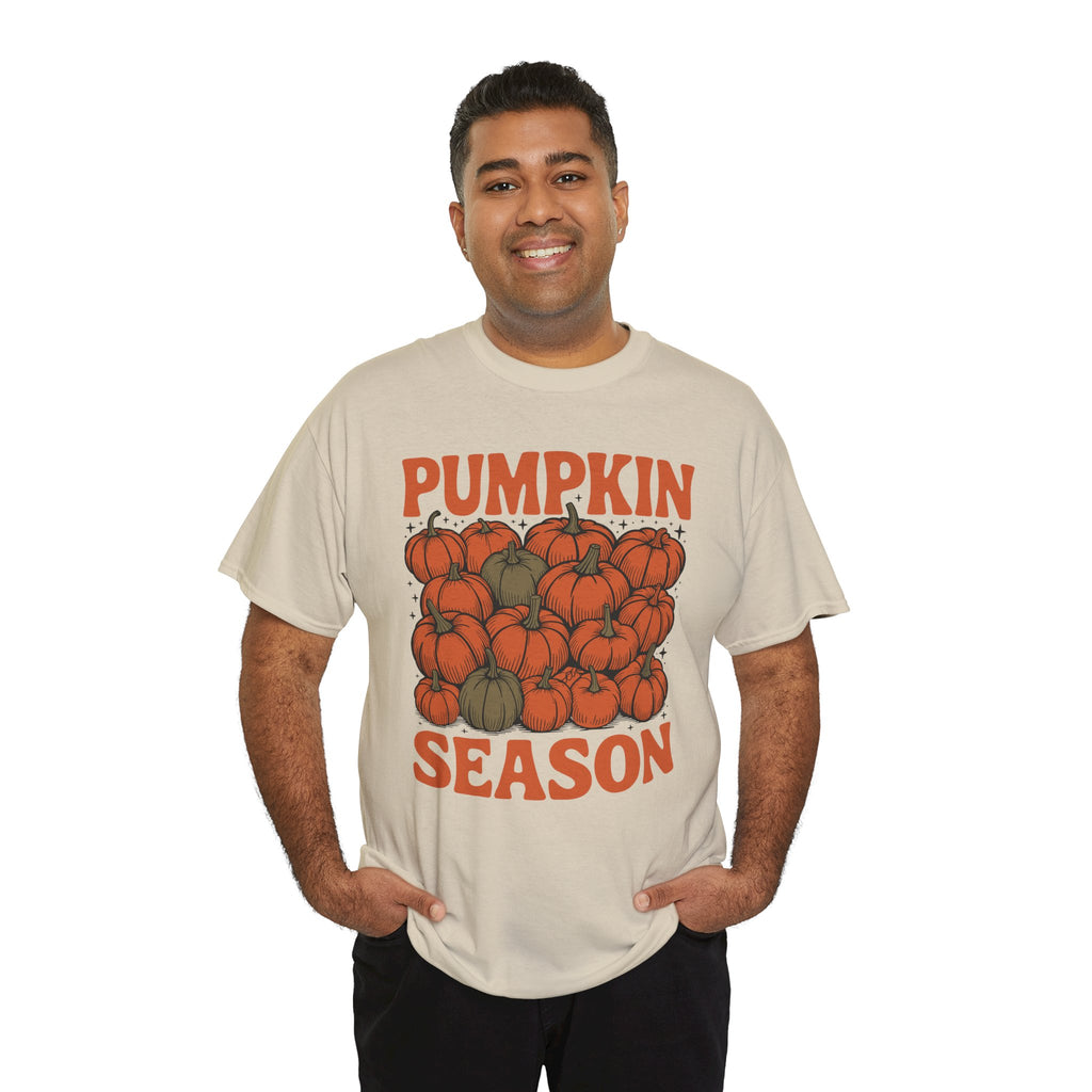 Pumpkin Season Tee — Fall Pumpkin Pile Unisex Cotton Tee