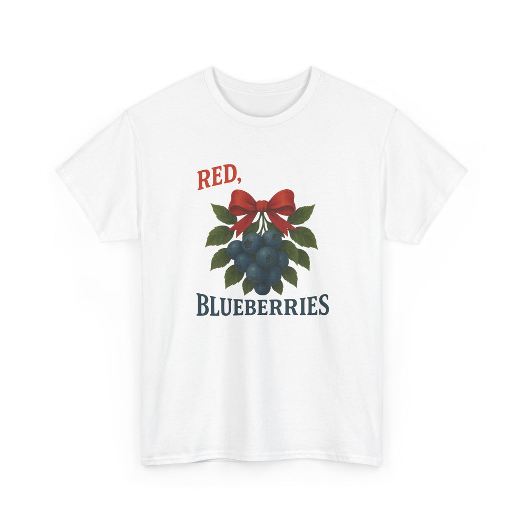 Red, White & Blueberries T-Shirt — Patriotic Blueberry Graphic Unisex Cotton Tee
