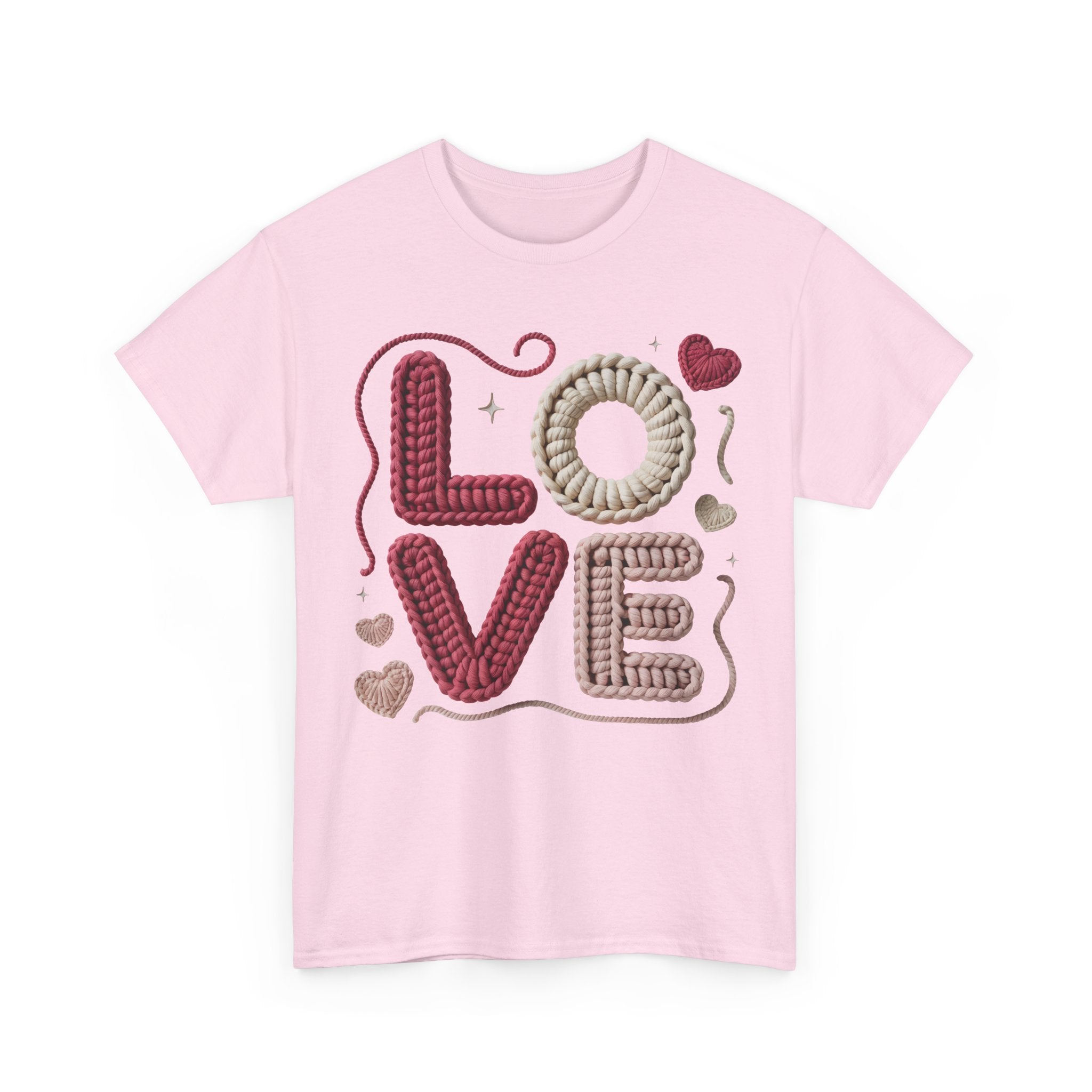 LOVE Faux Yarn Heart Unisex Cotton Tee