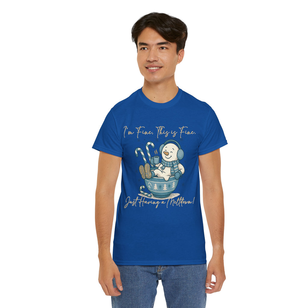 Snowman Hot Cocoa Unisex Cotton Tee