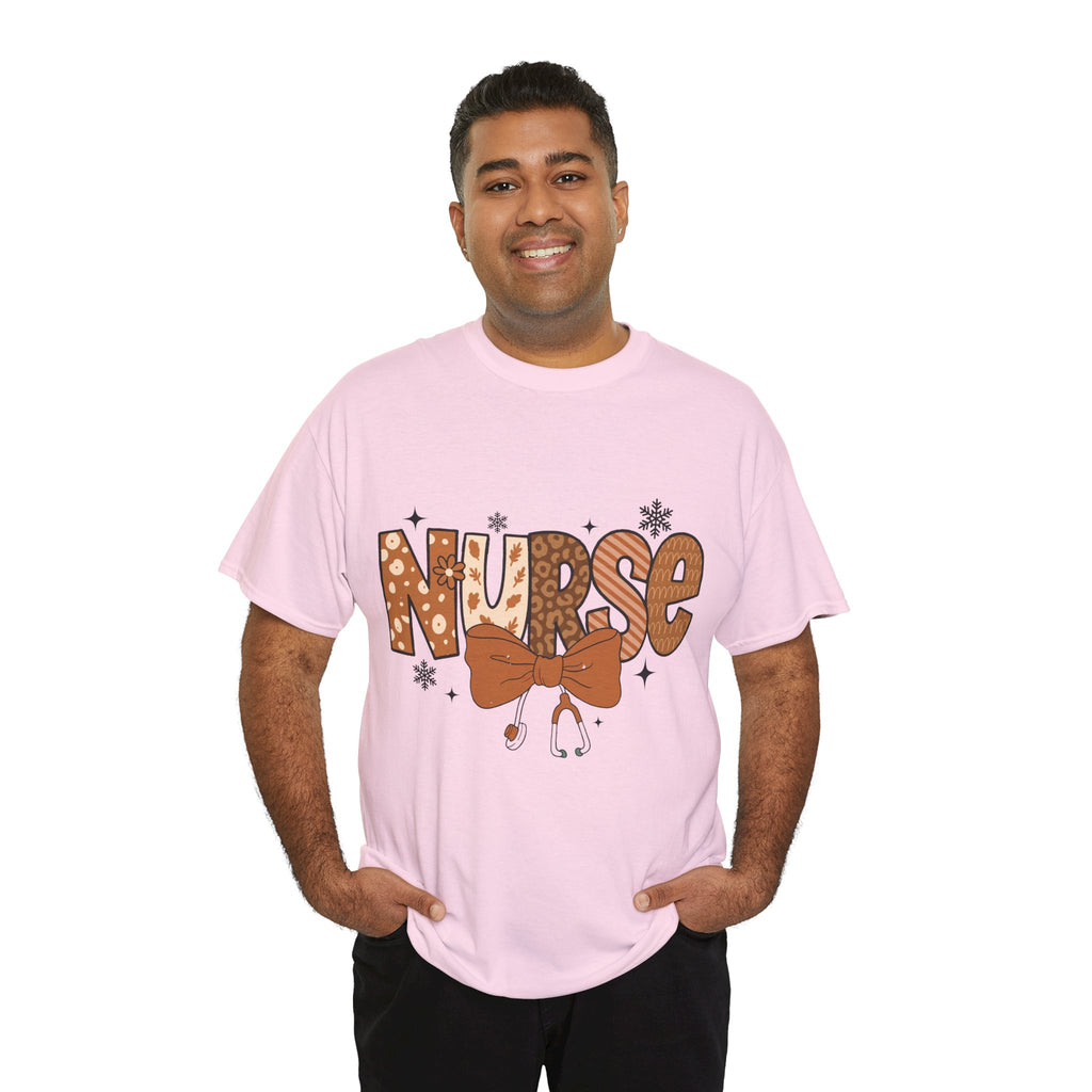 NURSE Fall Stethoscope Tee — Brown Autumn Nurse Unisex CottonT shirt