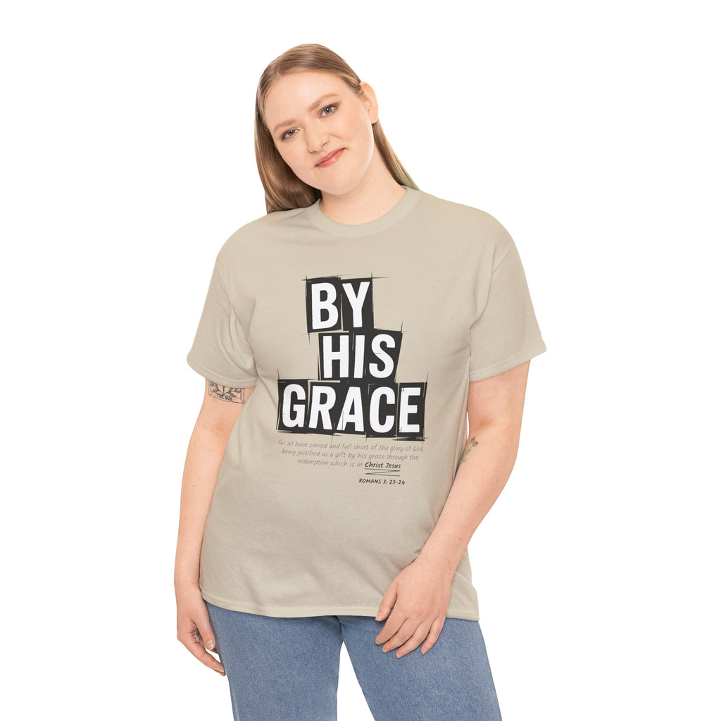 By His Grace tee — Minimalist Faith Christian Unisex Cotton T-Shirt