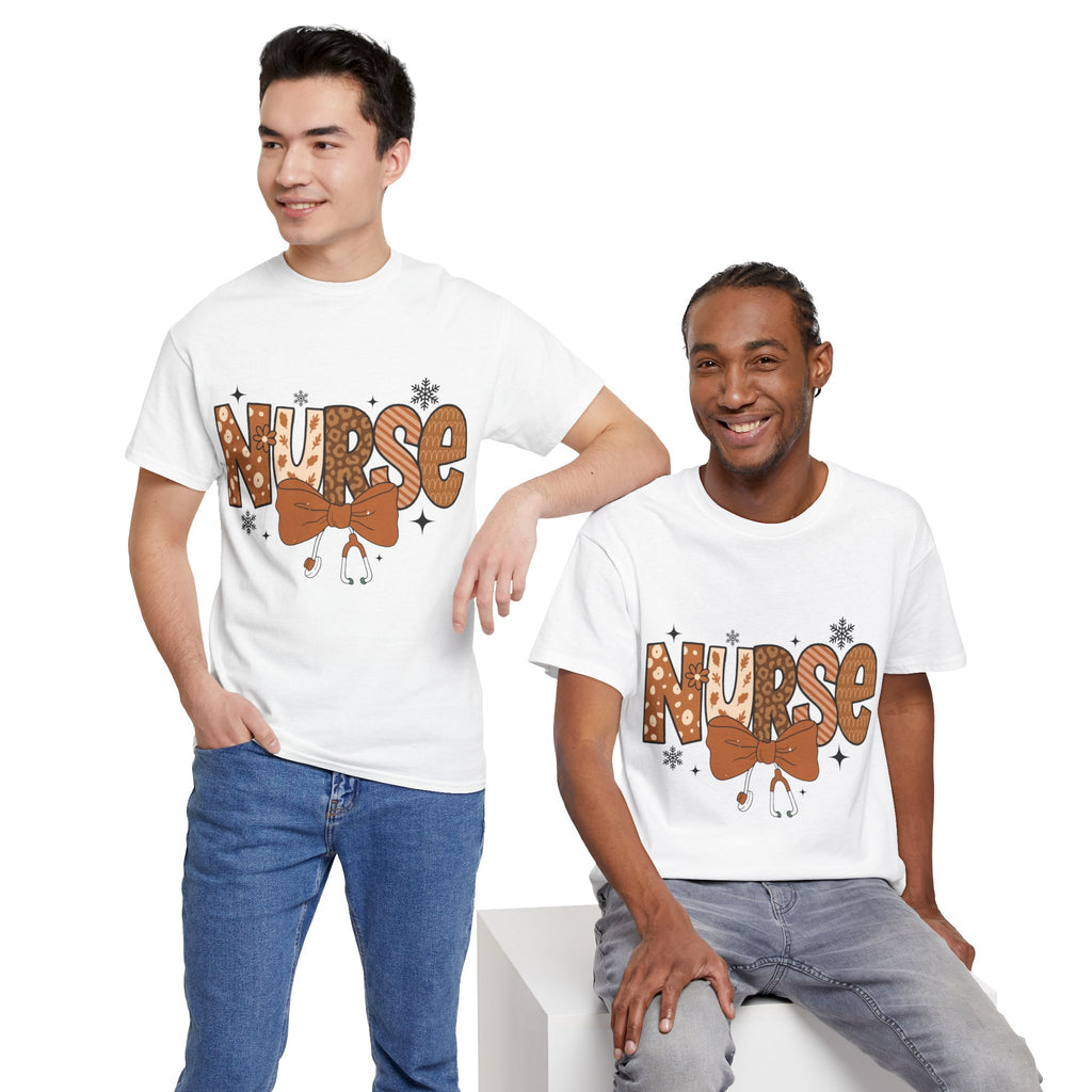 NURSE Fall Stethoscope Tee — Brown Autumn Nurse Unisex CottonT shirt