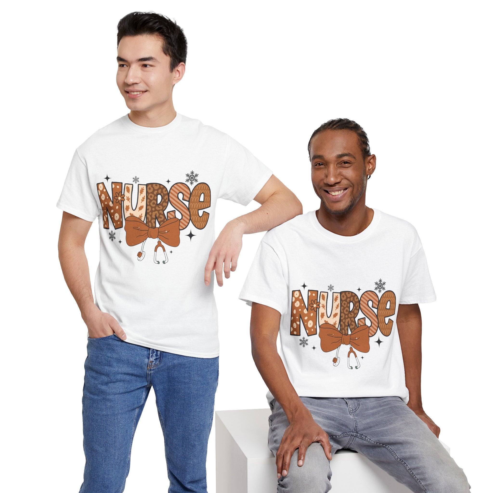 NURSE Fall Stethoscope Tee — Brown Autumn Nurse Unisex CottonT shirt