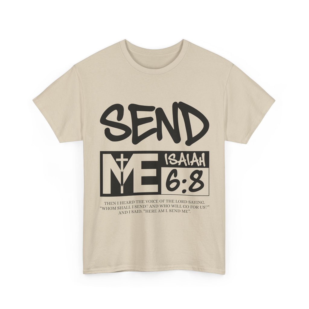 Send Me Isaiah 6:8 Christian T-Shirt — Cross Faith Unisex Cotton Tee