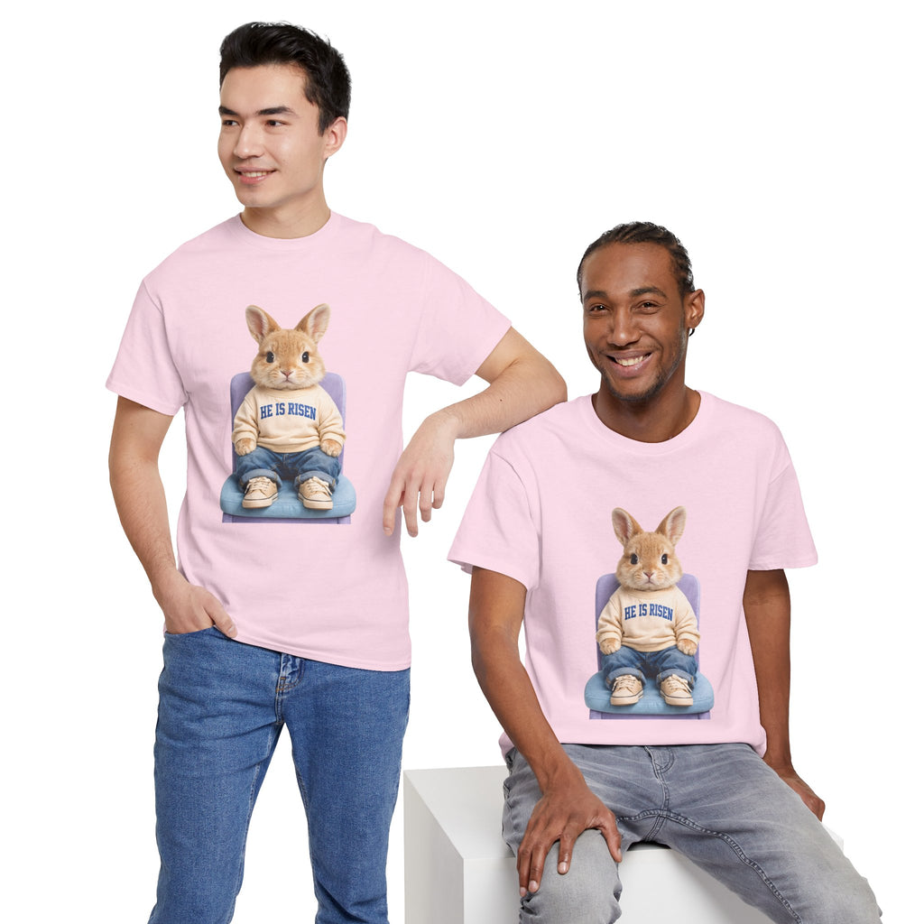Easter 'He Is Risen' Bunny Unisex Cotton Tee