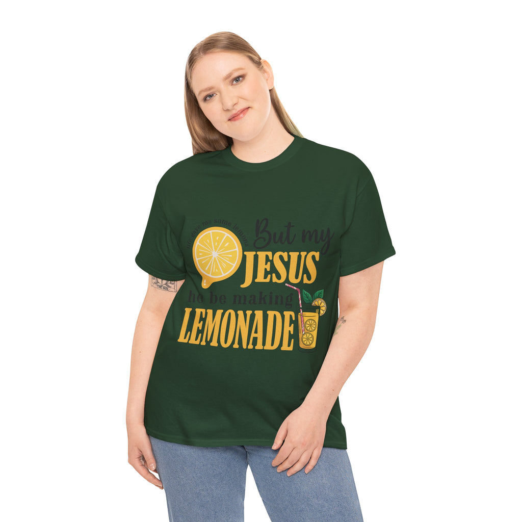 Jesus Lemonade Tee — Lemon Slice & Glass Graphic Christian Unisex Cotton T-Shirt