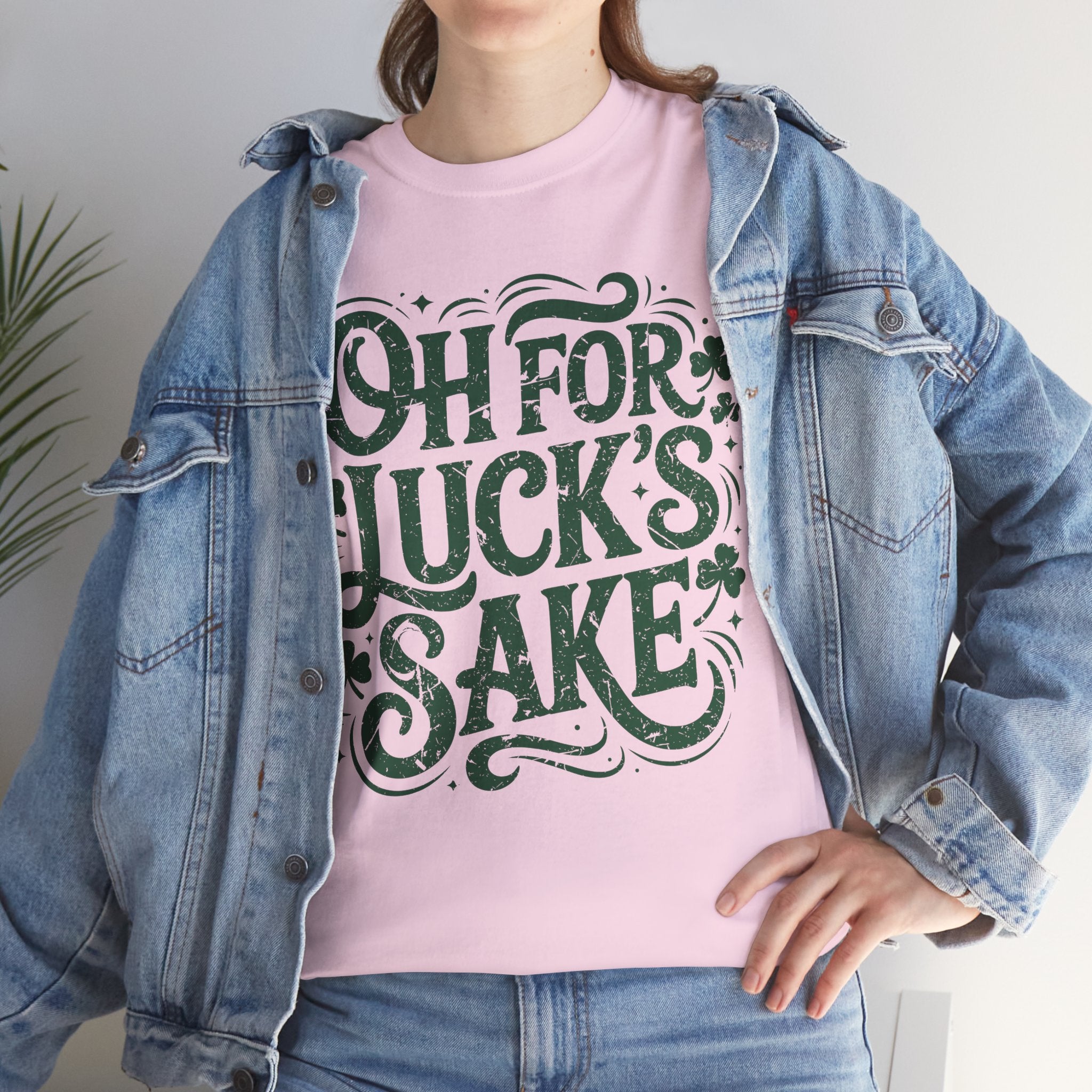 Oh for Luck's Sake Shamrock Unisex Cotton Tee
