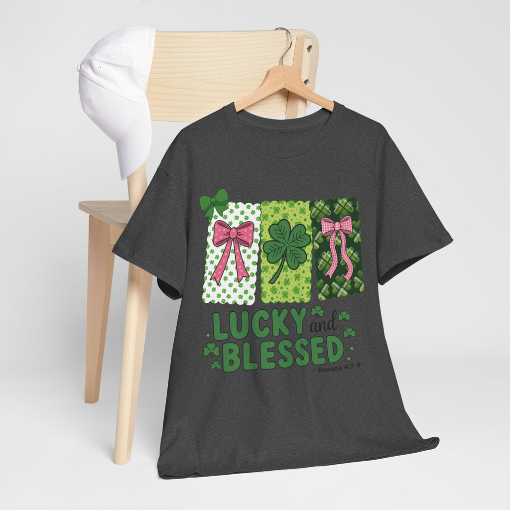 Lucky and Blessed Clover Unisex Cotton Tee