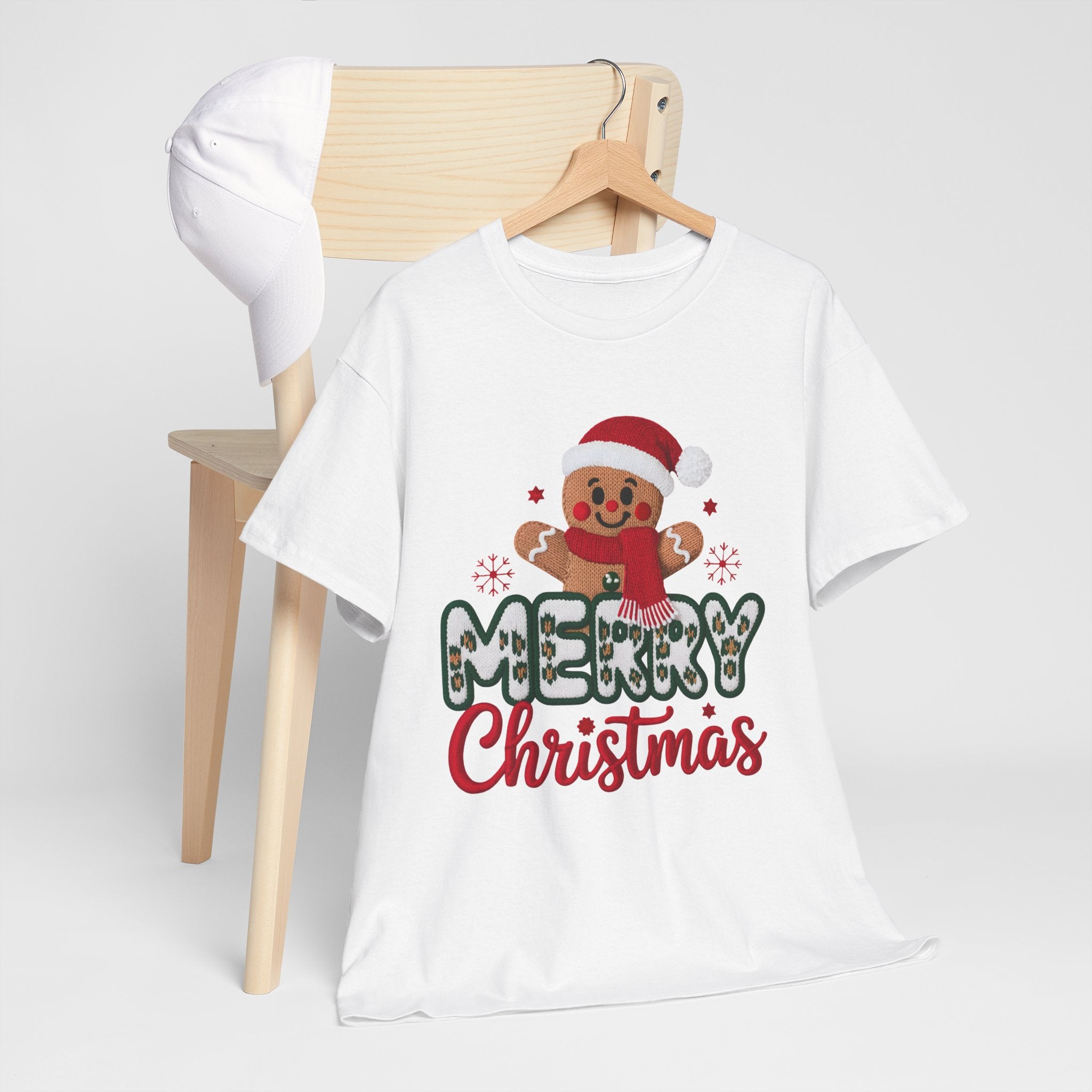 Gingerbread Santa 'Merry Christmas' Unisex Cotton Tee T-Shirt