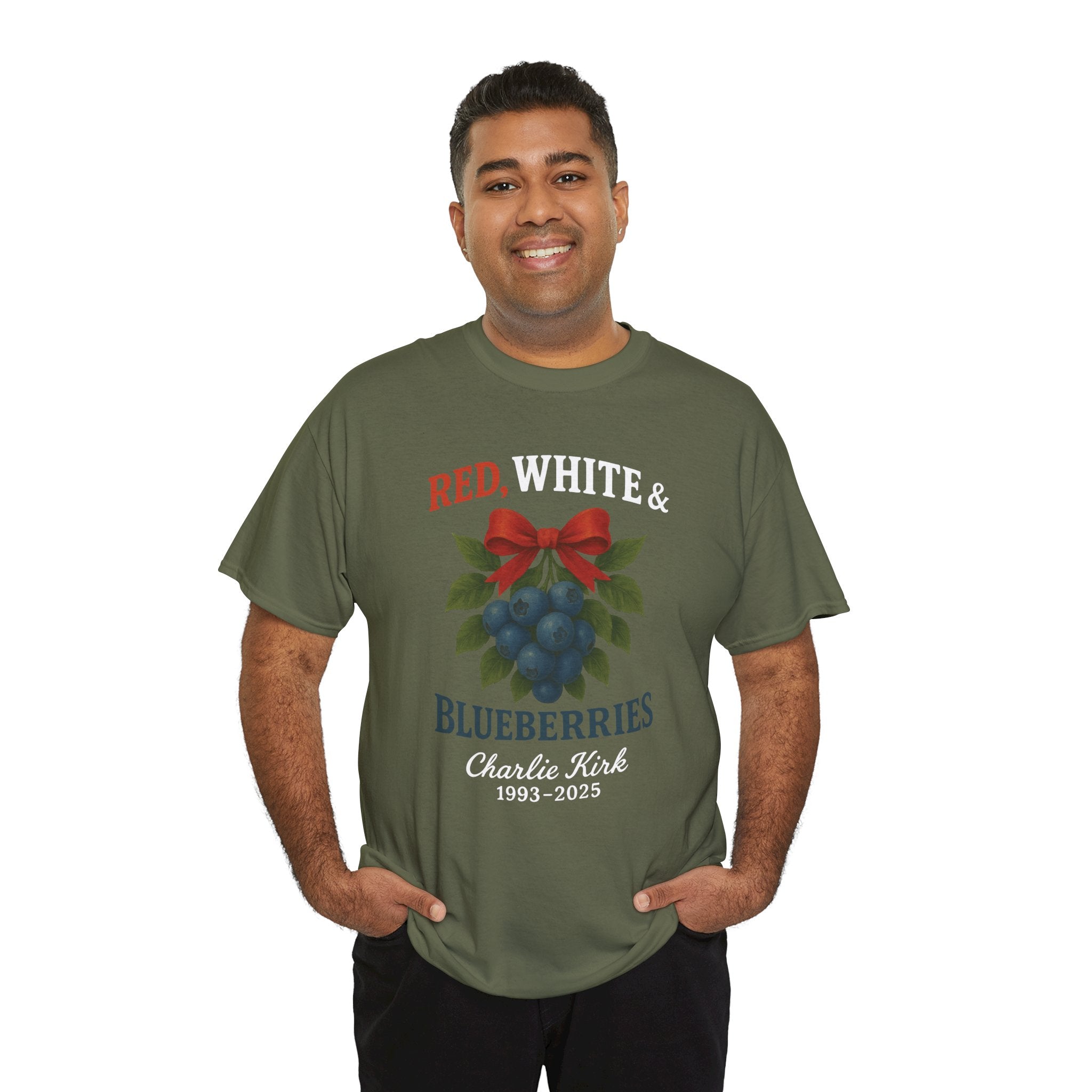Red, White & Blueberries T-Shirt — Patriotic Blueberry Graphic Unisex Cotton Tee