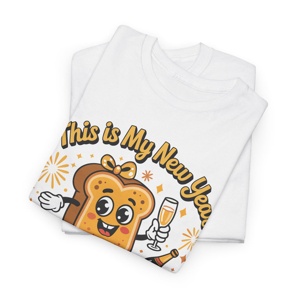 New Year Toast T-Shirt — "This Is My New Year Toast" Champagne & Fireworks Unisex Cotton Tee