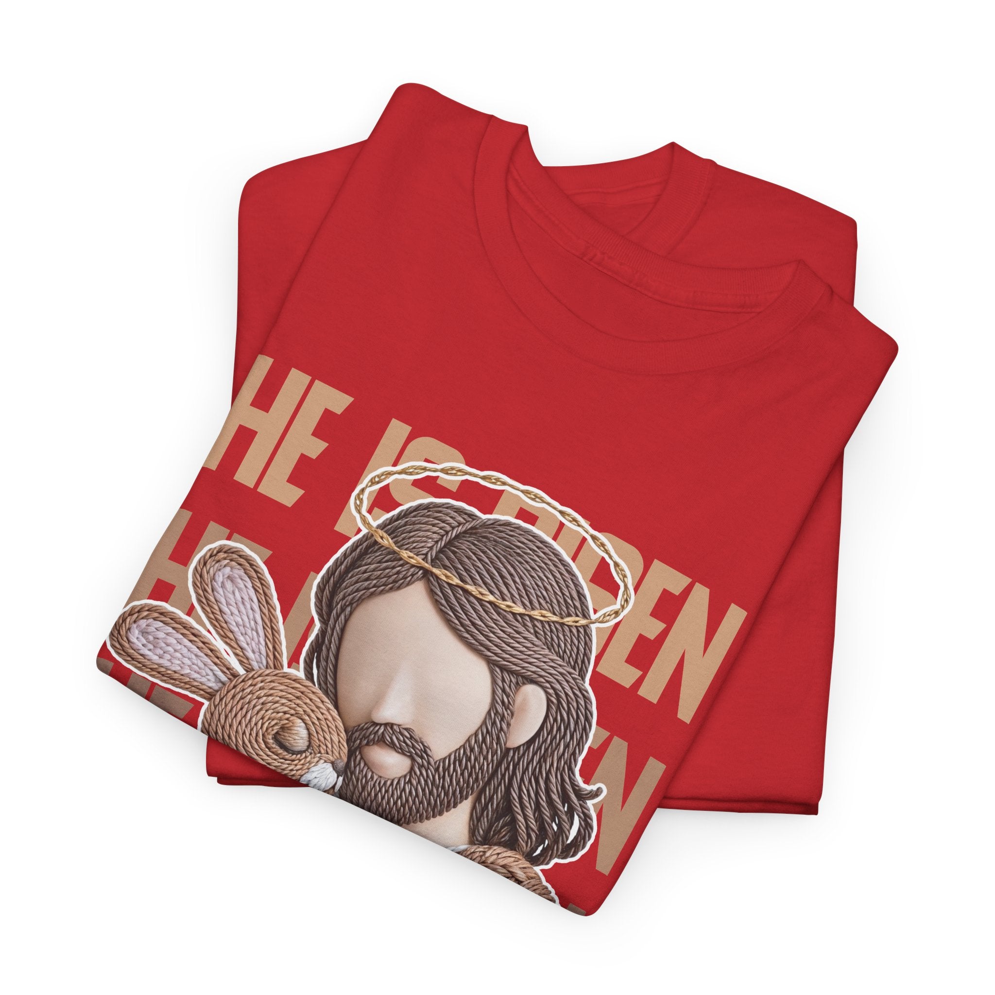 He Is Risen Matthew 28:6 Jesus With Lamb Unisex Cotton T-Shirt