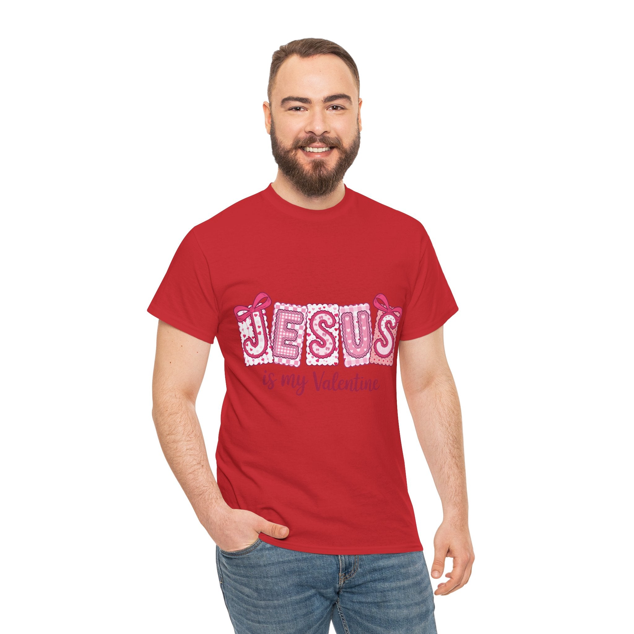 Jesus Is My Valentine T-Shirt — Pink Christian Valentine Unisex Cotton Tee