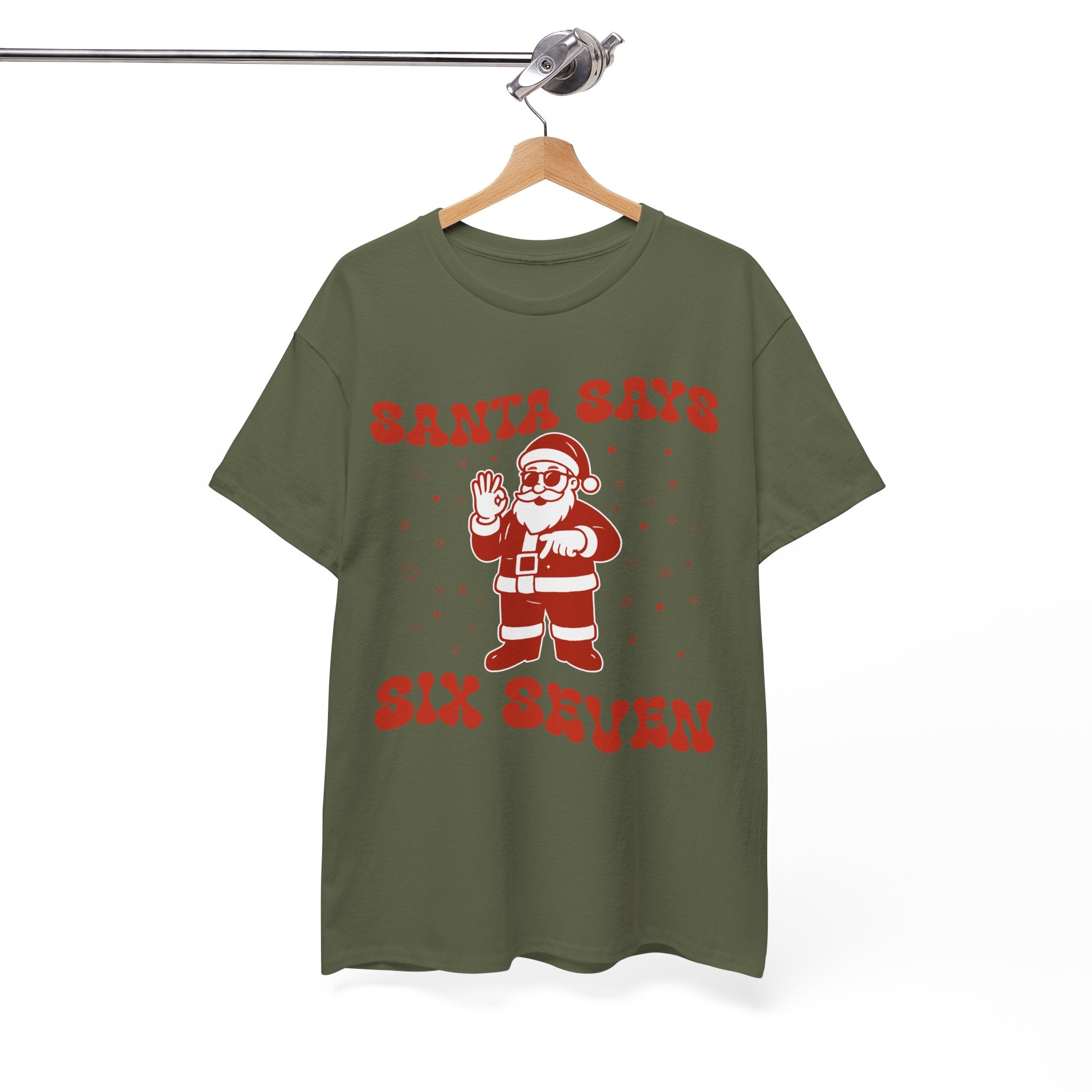 Retro 'Santa Says Six Seven' Christmas Unisex Cotton Tee