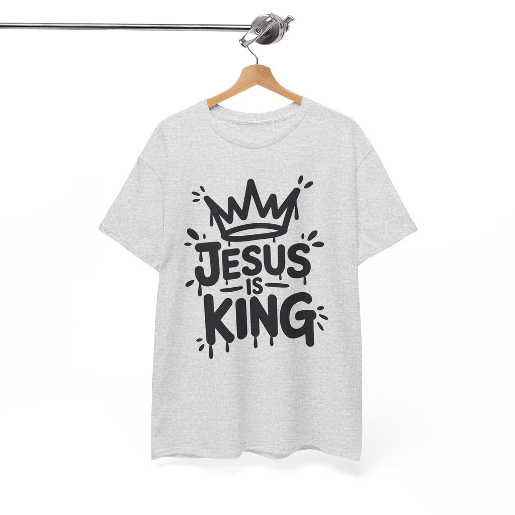 Jesus Is King Crown T-Shirt — Minimalist Christian Unisex Cotton Tee