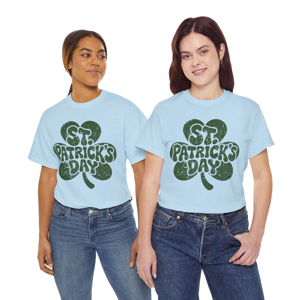 St. Patrick's Day Shamrock Tee — Retro Bubble Lettering Unisex Cotton Tee