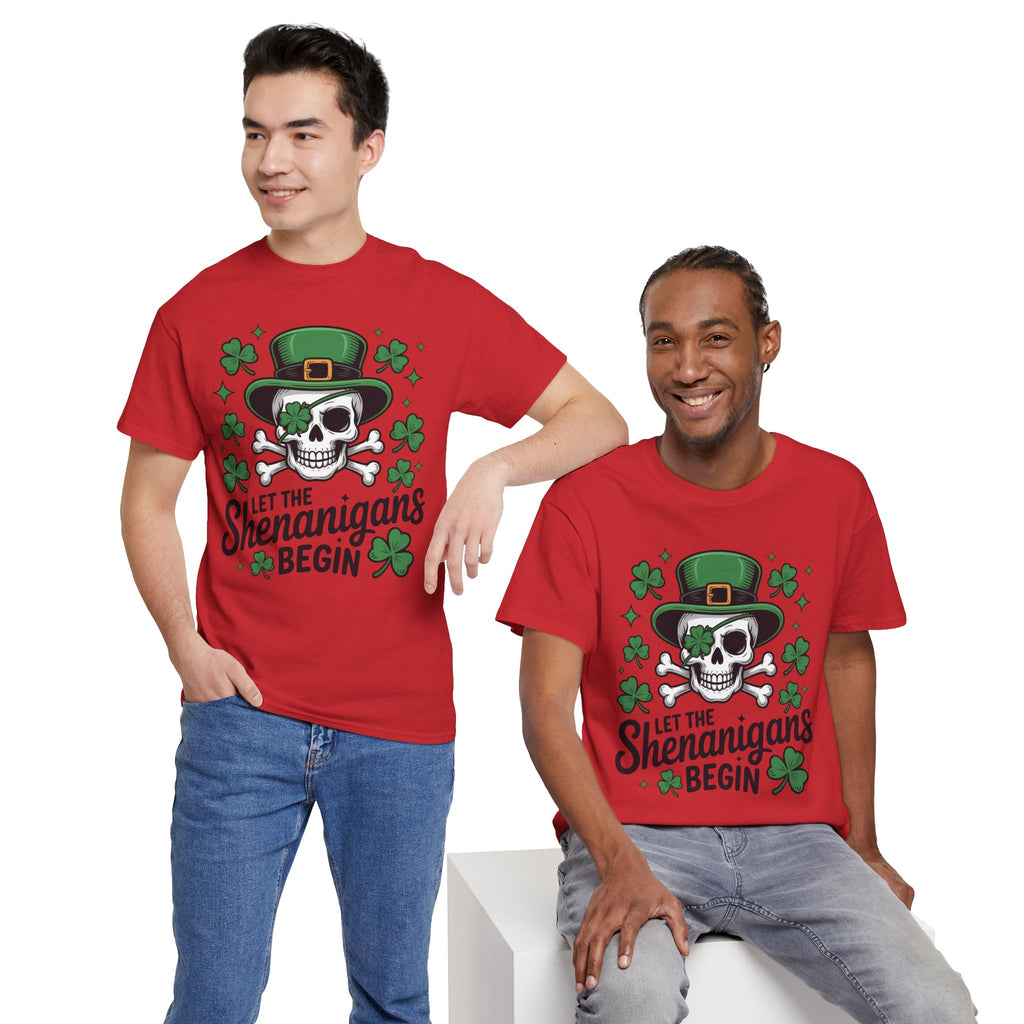 Let the Shenanigans Begin — Leprechaun Skull Unisex Cotton T-Shirt