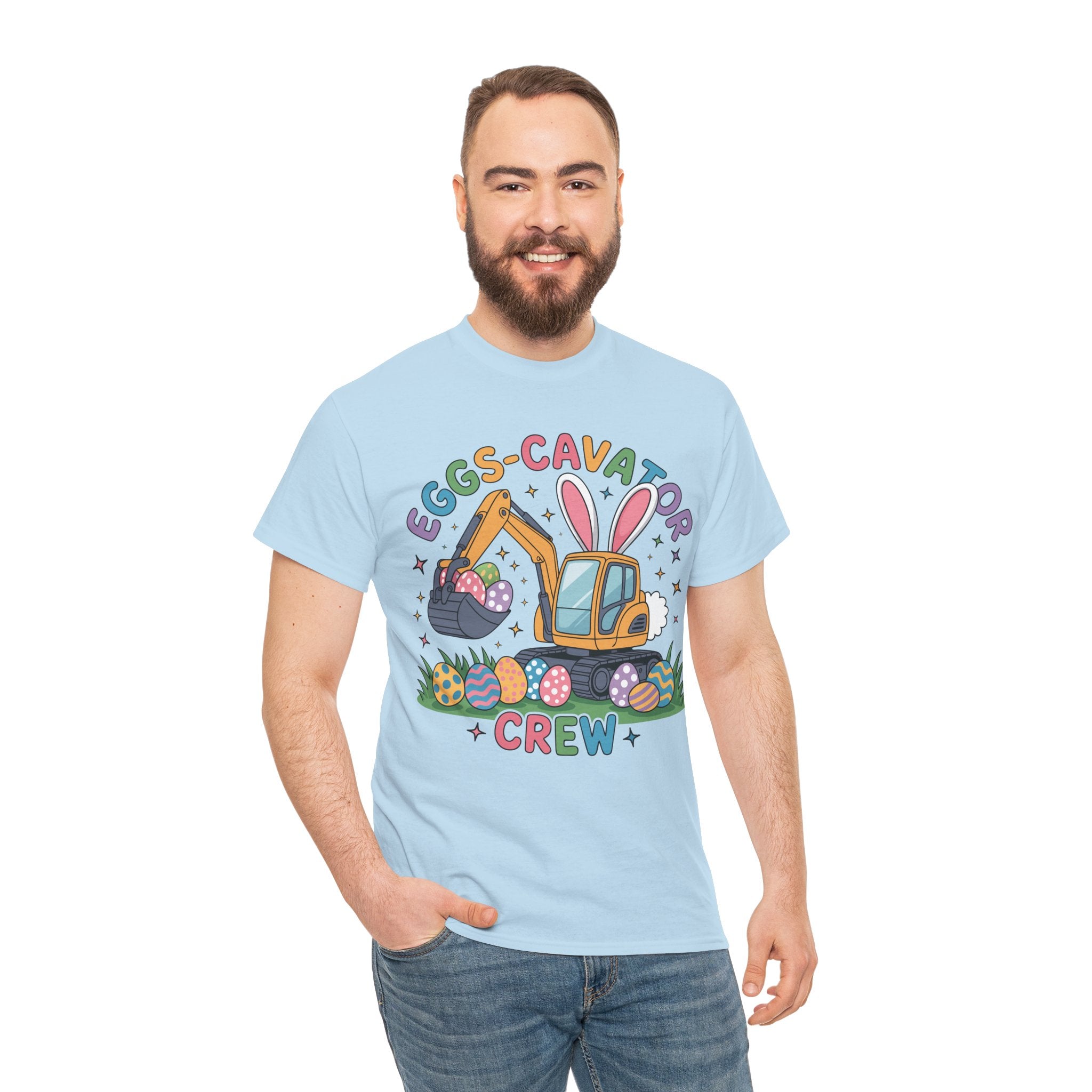Easter 'Eggs-cavator Crew' Kids Tee — Excavator Bunny & Eggs Unisex Cotton Tee