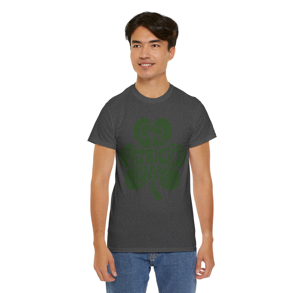 St. Patrick's Day Shamrock Tee — Retro Bubble Lettering Unisex Cotton Tee
