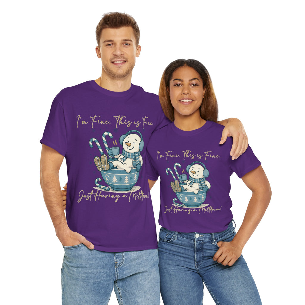 Snowman Hot Cocoa Unisex Cotton Tee