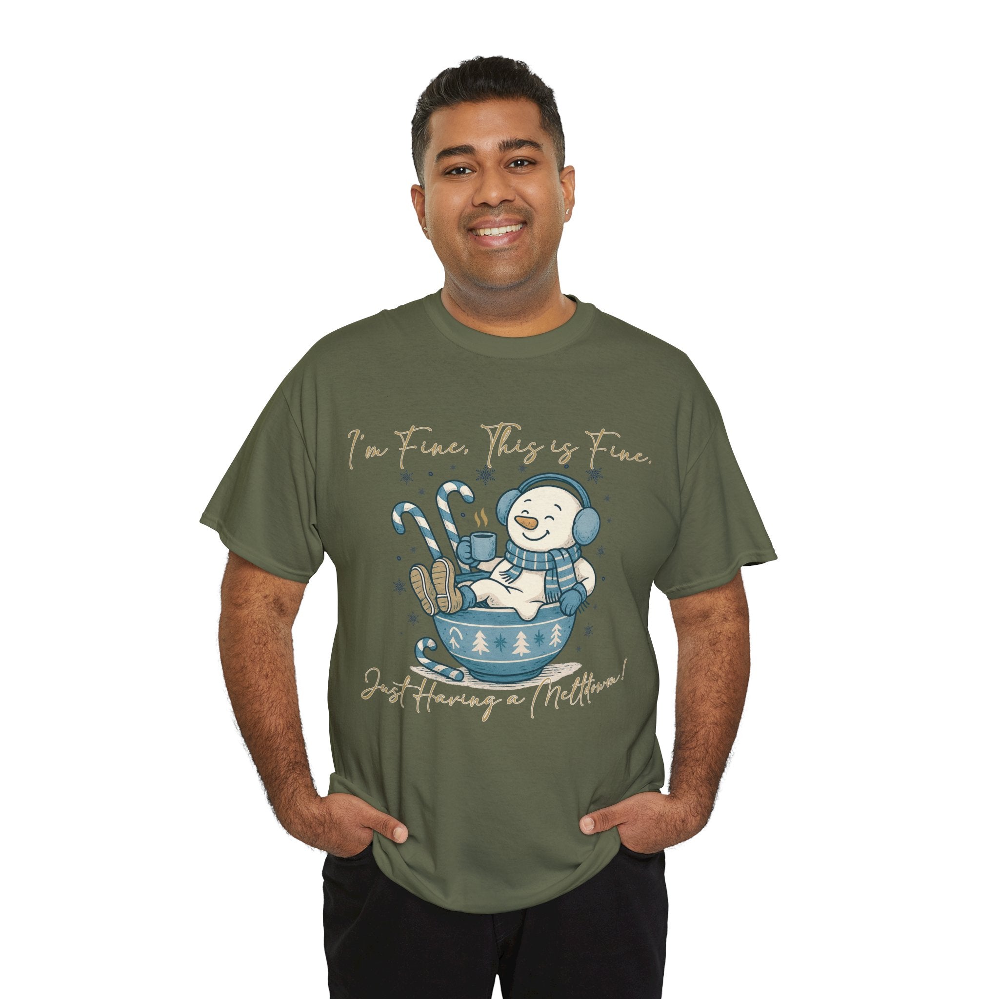 Snowman Hot Cocoa Unisex Cotton Tee