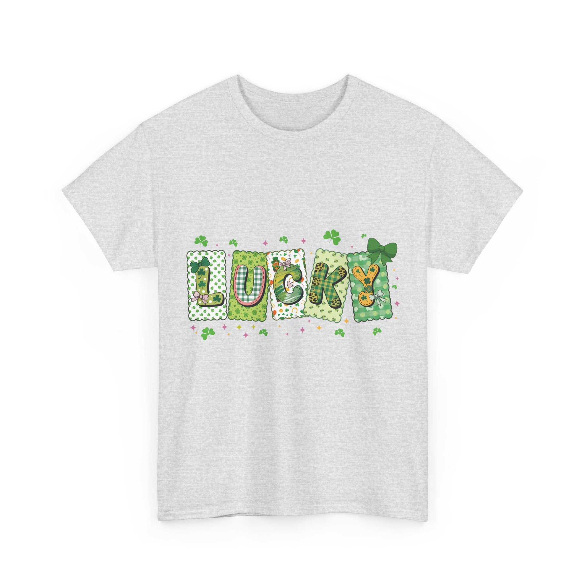 Lucky Patchwork Plaid Clover Tee — St. Patrick’s Day Unisex Cotton T-Shirt