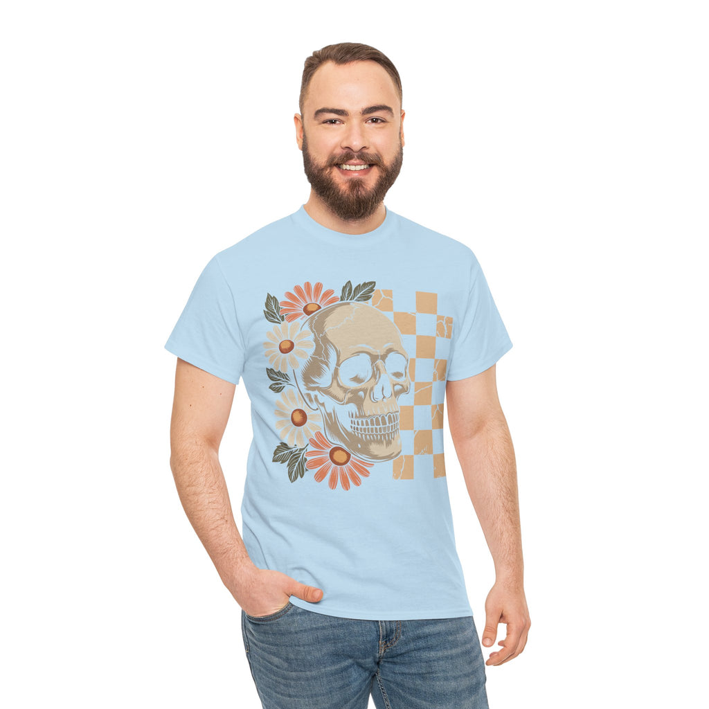 Skull Daisy Unisex Cotton Tshirt